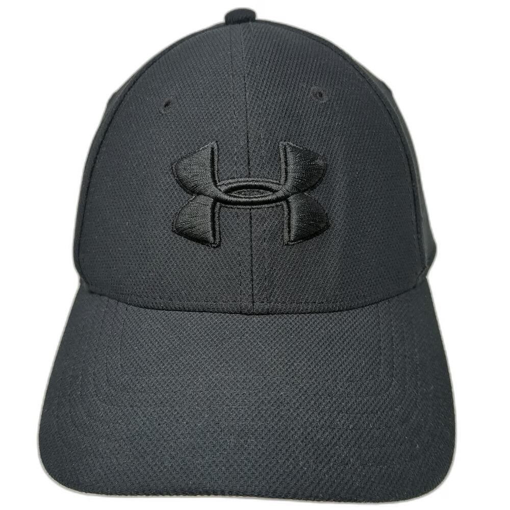 Under Armour Baseball Cap Black XL Tonal Logo Stretch Fit Structured Textured
